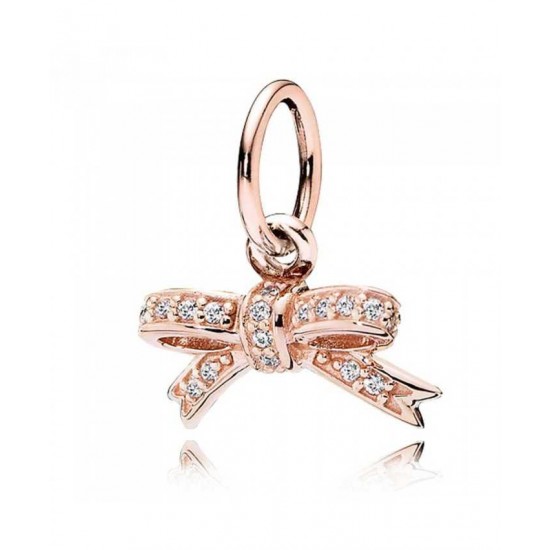 Pandora Pendant-Rose Sparkling Bow Jewelry