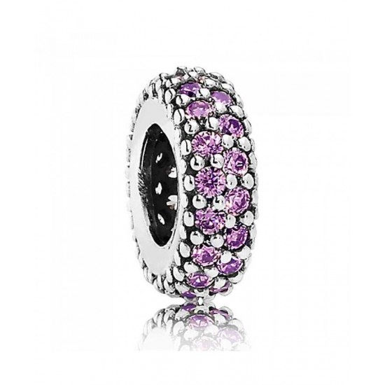 Pandora Spacer-Silver Fancy Purple Cubic Zirconia Jewelry