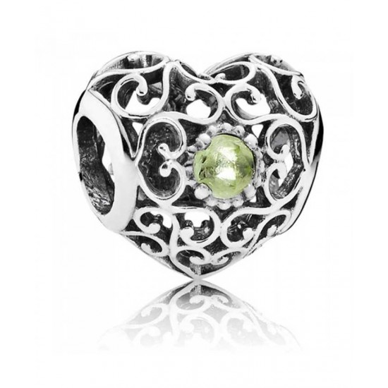 Pandora Charm-Silver August Birthstone Signature Heart Jewelry