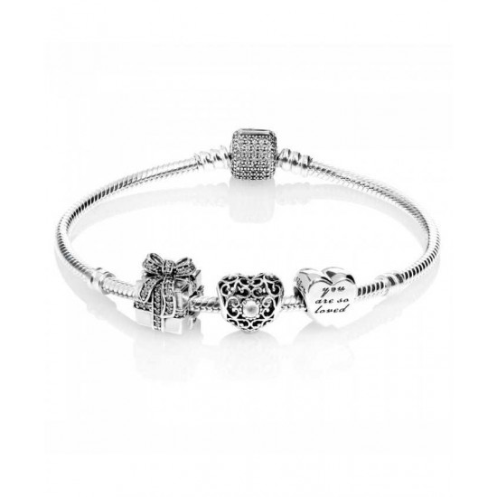 Pandora Bracelet-Sparkling April Birthstone Complete Jewelry