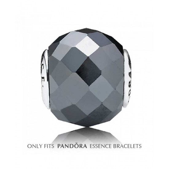 Pandora Charm-Essence Silver Synthetic Hematite Courage Bead Jewelry