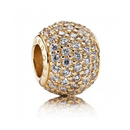Pandora ring-14ct Gold Clear Cubic Zirconia Pave Ball Jewelry