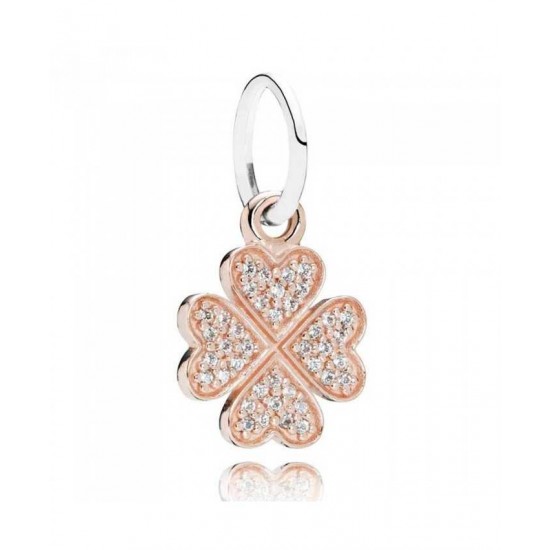 Pandora Pendant-14ct Rose Gold Lucky In Love Jewelry