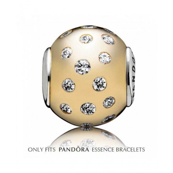 Pandora Charm-Essence Silver 14ct Gold Clear Cubic Zirconia Dignity Jewelry