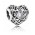 Pandora Charm-Silver March Birthstone Signature Heart Jewelry