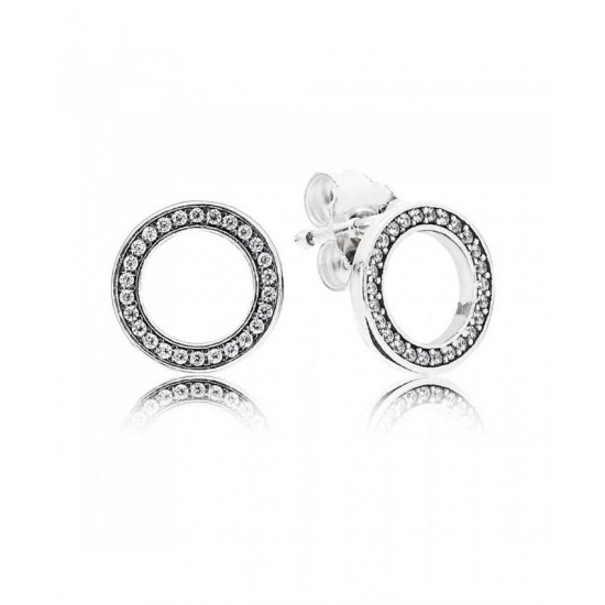 Pandora Earring-Silver Cubic Zirconia Circle Jewelry