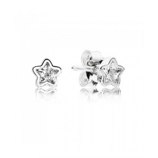 Pandora Earring-Silver Cubic Zirconia Starshine Stud Jewelry