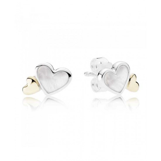 Pandora Earring-Silver 14ct Gold Luminous Hearts Jewelry