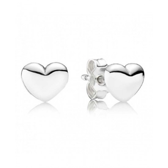Pandora Earring-Silver Heart Studs Jewelry