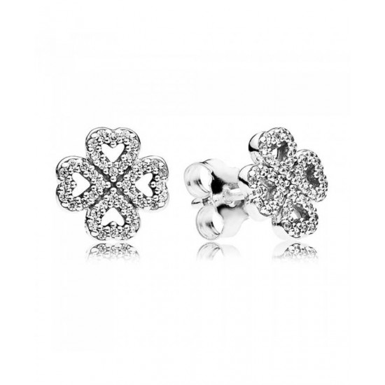 Pandora Earring-Silver Petals Of Love Stud Jewelry