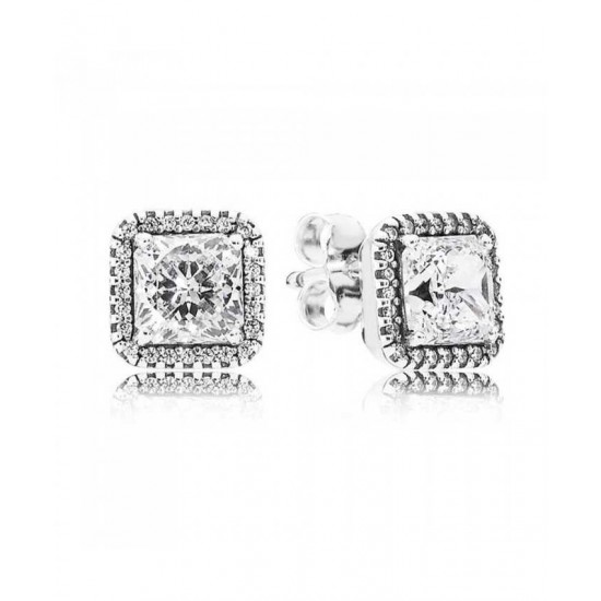 Pandora Earring-Silver Timeless Elegance Cubic Zirconia Stud Jewelry