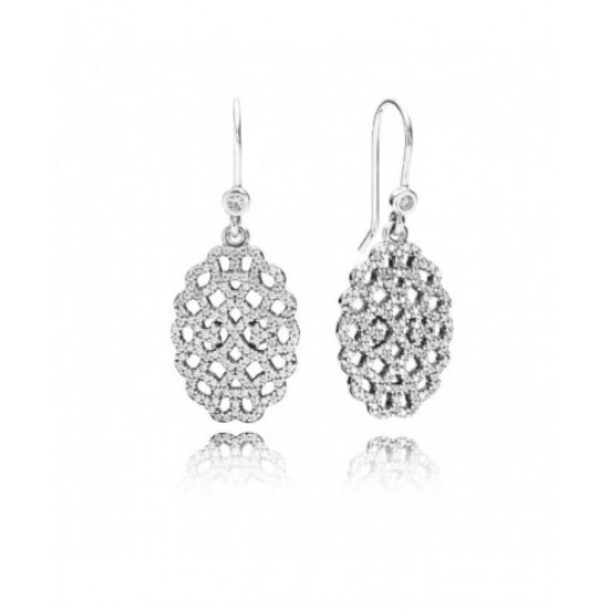 Pandora Earring-Silver Statement Lace Pendant Jewelry