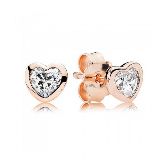 Pandora Earring-Rose Heart Stud Jewelry
