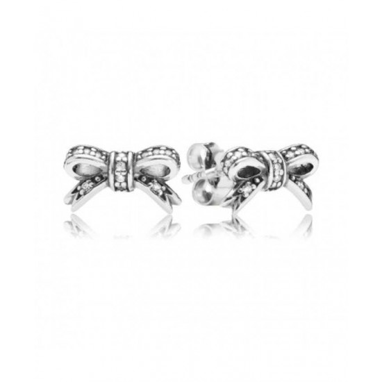 Pandora Earring-Silver Delicate Bow Stud Jewelry