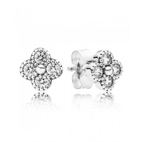 Pandora Earring-Oriental Blossom Cubic Zirconia Jewelry
