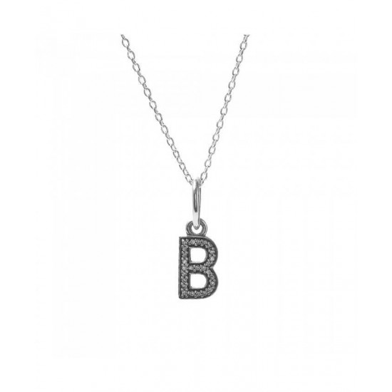 Pandora Necklace-Sparkling Alphabet B Jewelry