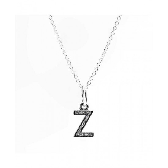 Pandora Necklace-Sparkling Alphabet Z Jewelry