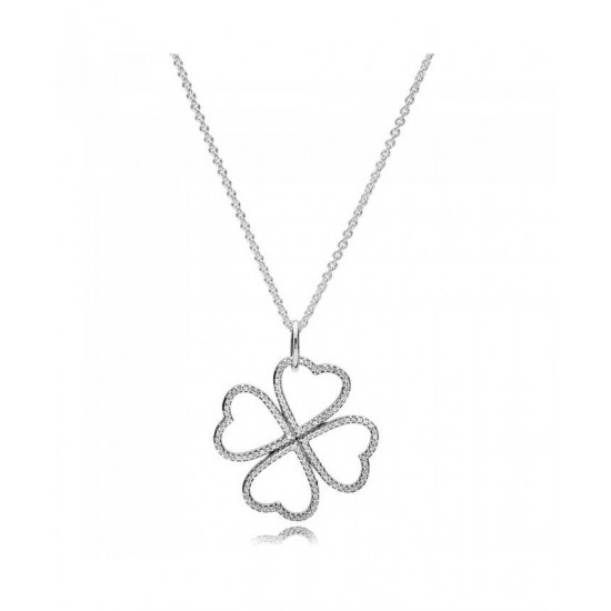 Pandora Necklace-Silver Petals Of Love Jewelry