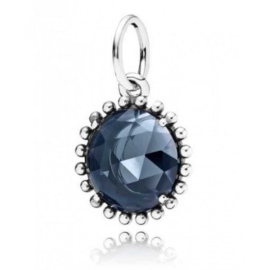 Pandora Pendant-Silver Dark Blue Crystal Jewelry
