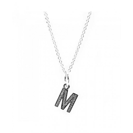 Pandora Necklace-Sparkling Alphabet M Jewelry