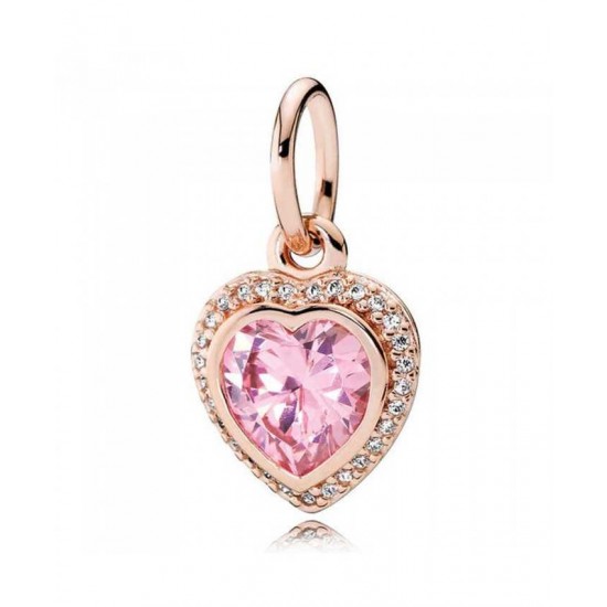 Pandora Pendant-Rose Sparkling Love Cubic Zirconia Heart Jewelry