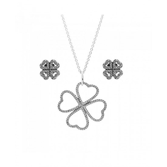 Pandora Set-Silver Petals Of Love Jewelry