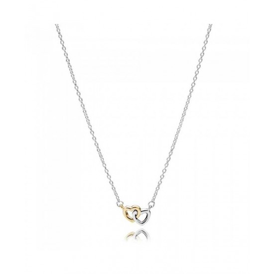 Pandora Necklace-Silver 14ct Gold United In Love Jewelry