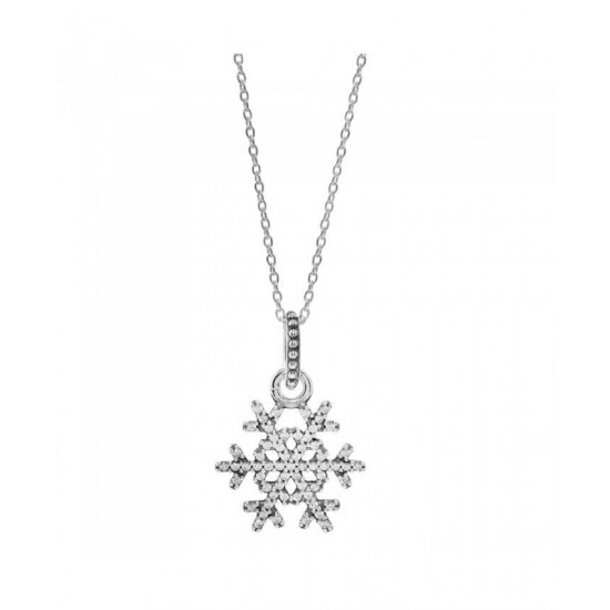 Pandora Necklace-Sparkling Snowflake Jewelry