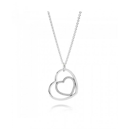 Pandora Pendant-Silver Cubic Zirconia Heart Jewelry
