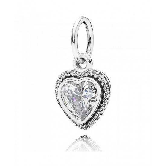 Pandora Pendant-Silver Sparkling Love Cubic Zirconia Heart Jewelry