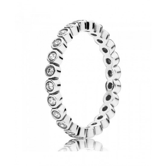 Pandora Ring-Silver Small Round Cubic Zirconia Eternity Jewelry