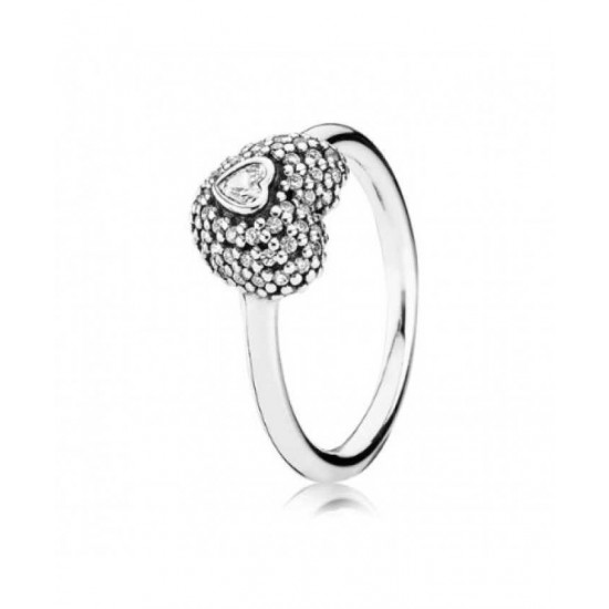 Pandora Ring-Silver Cubic Zirconia Pave Heart Jewelry
