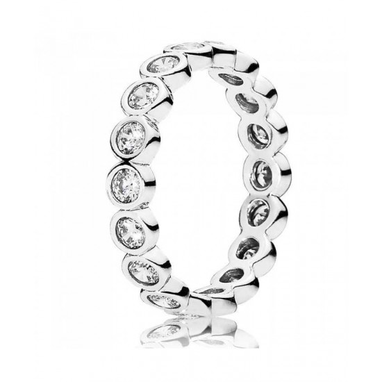 Pandora Ring-Silver Large Round Cubic Zirconia Eternity Jewelry