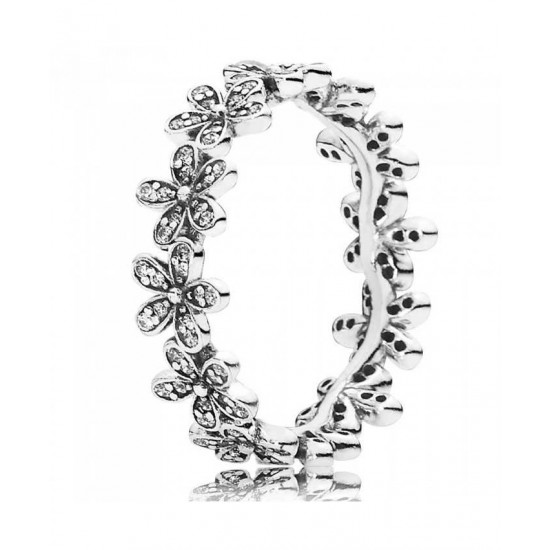 Pandora Ring-Silver Cubic Zirconia Daisy Band Jewelry