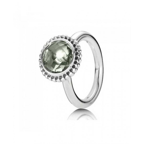 Pandora Ring-Silver Green Amethyst Jewelry