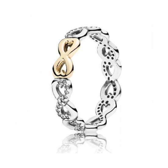 Pandora Ring-Silver 14ct Gold Cubic Zirconia Infinity Jewelry