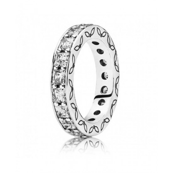 Pandora Ring-Silver Eternity Clear Cubic Zirconia Jewelry